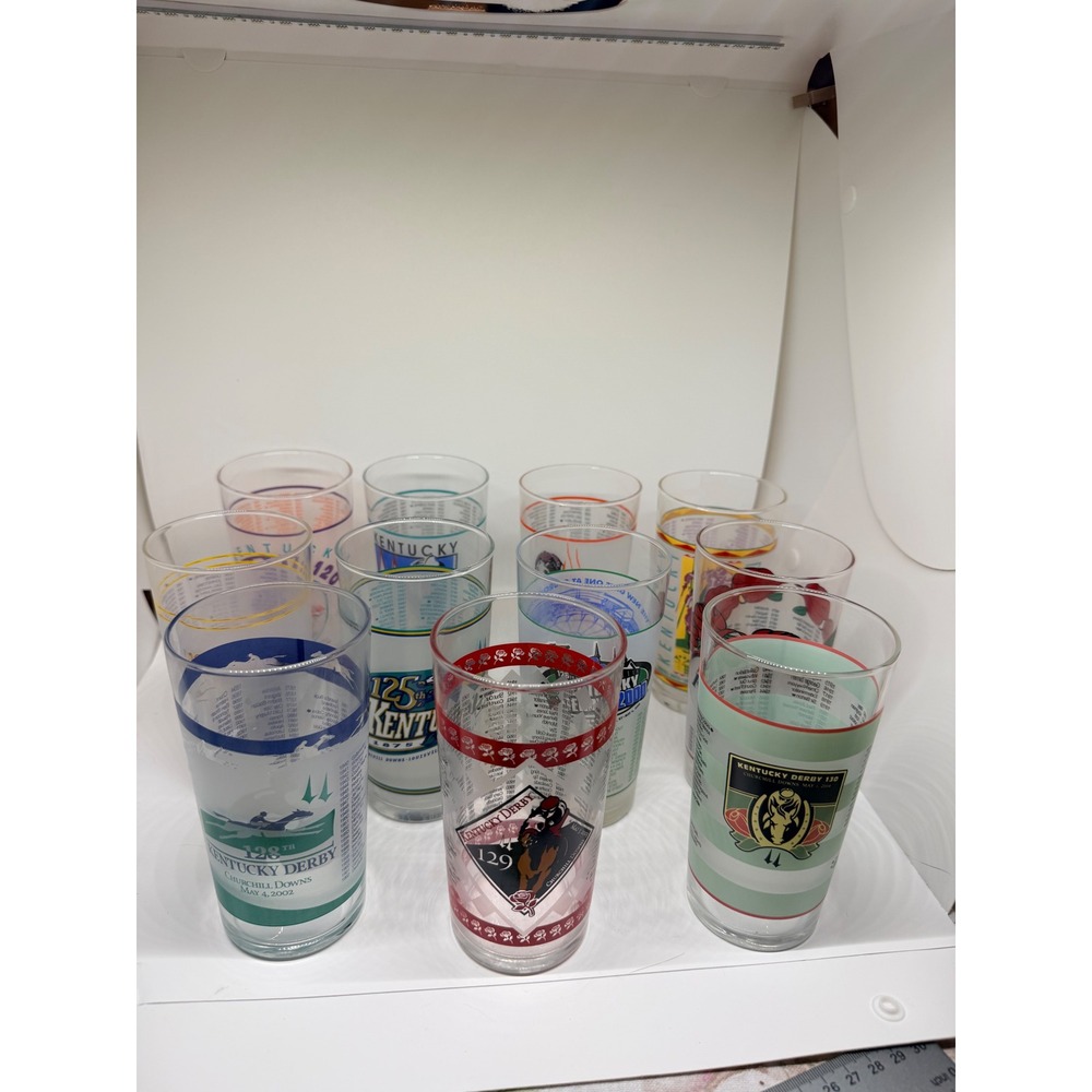 Kentucky Derby Mint Julep Glasses Lot of 10 Churchill Downs 1994-2004 Mixed Set